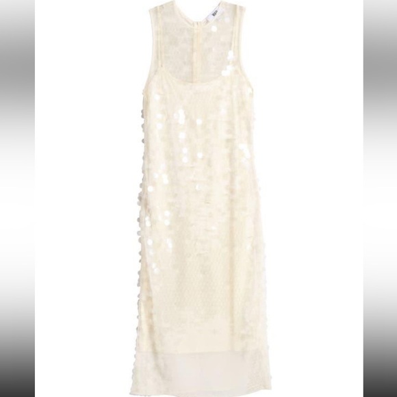 Wayf Women's White X Chérie Madeleine Danse Sequin Sleeveless Midi Dress - Picture 3 of 5